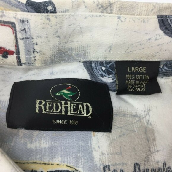 Vintage RedHead Mens Route 66 Classic Car Shirt Nova Mustang Charger Size Large - Picture 3 of 7